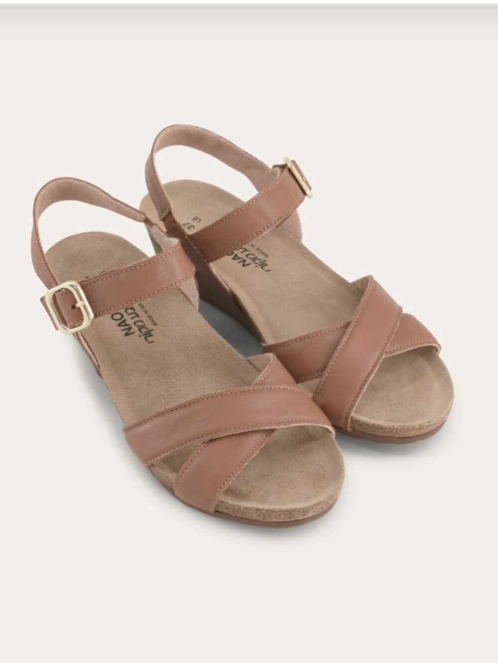 Naot "Throne" Brown Leather Crisscross Strap Sandals